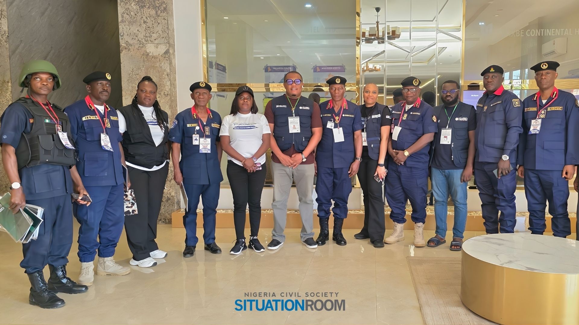 Meeting with DCG Phillip Ayuba of the Nigeria Security and Civil Defence Corp at the Situation Room Election Observation Centre