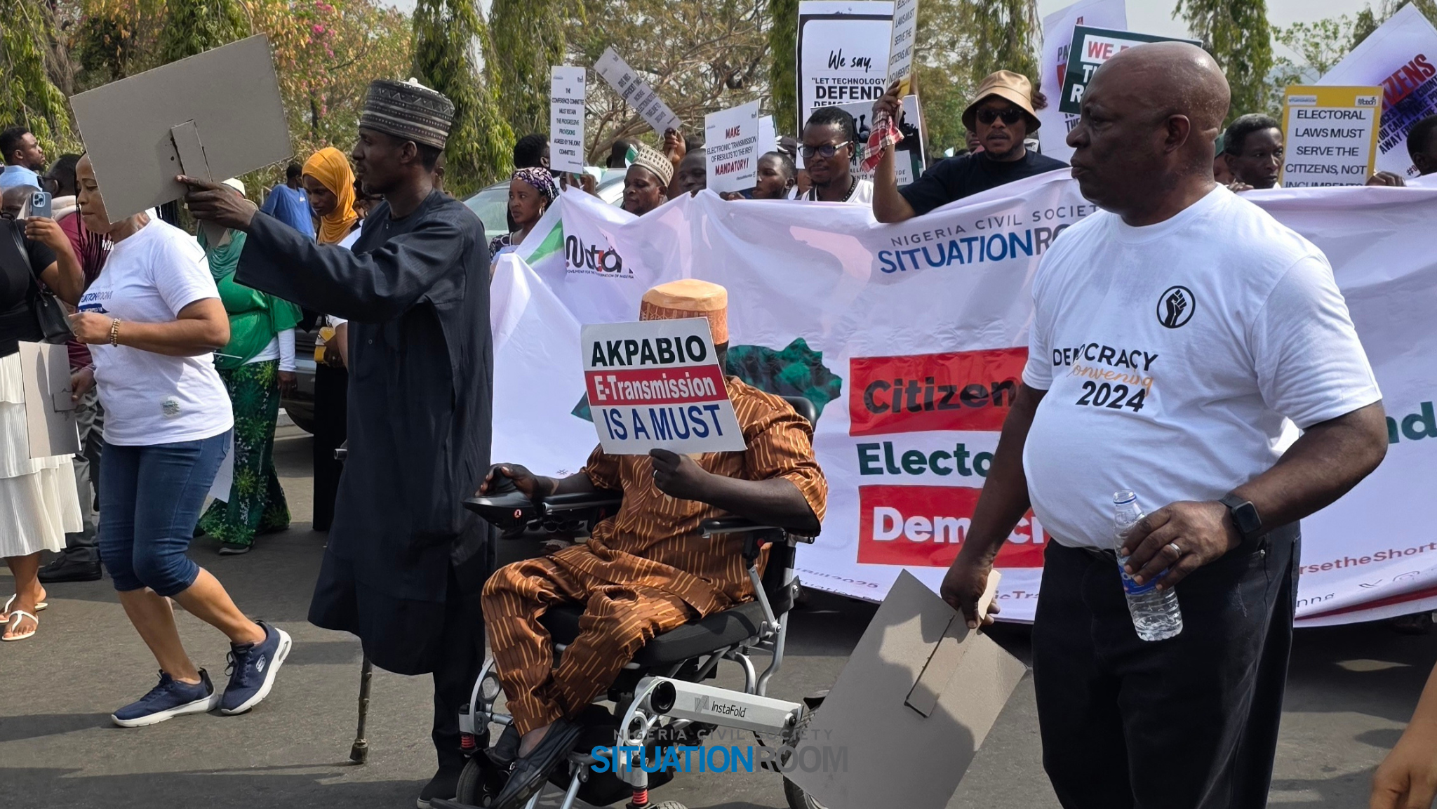 Situation Room marches to the National Assembly to express deep dissatisfaction with the retrogressive Electoral Act (Amendment) Bill passed by the Senate